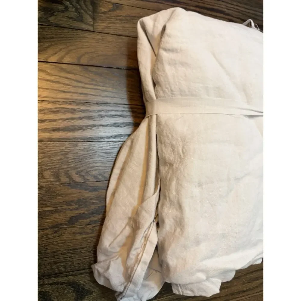 Coyuchi Organic Relaxed Linen Duvet Cover Fog Grey King Size NWT $548